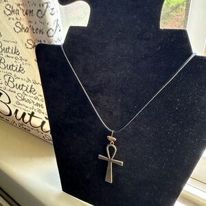 Gold Ankh Pendant Necklace Tiger Eye Handmade with Love ☮️❤️🔆